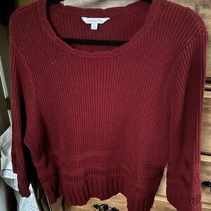 Ophelia Rose Women's Burgundy Crew Neck Sweater